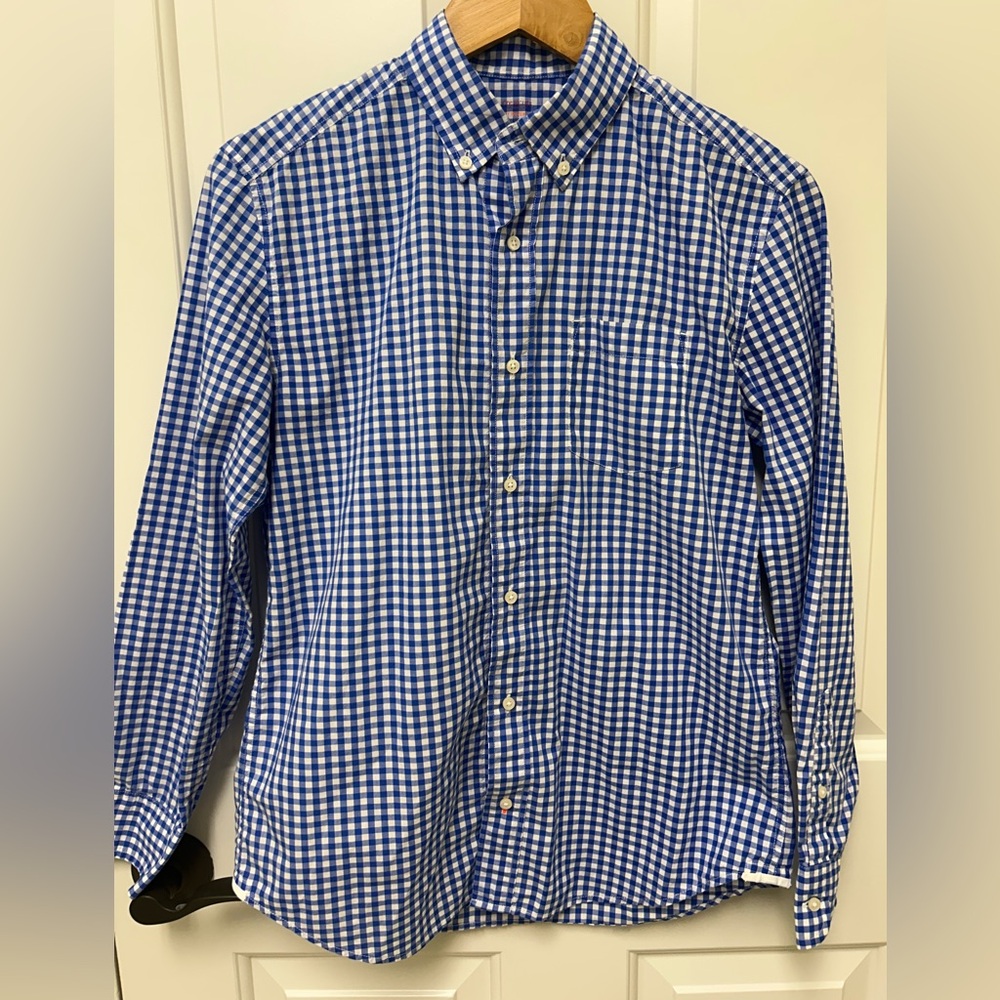 Crewcuts Blue and White Gingham Button-Down Shirt